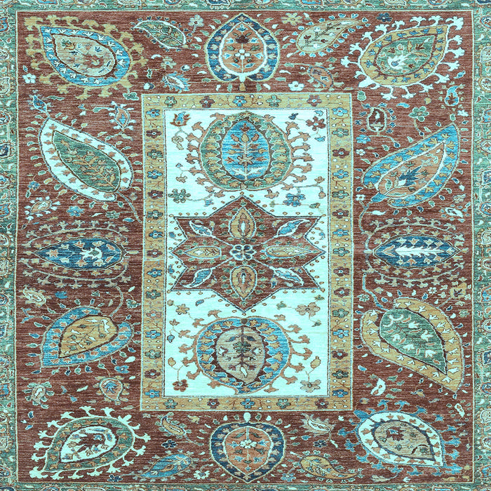 Square Abstract Light Blue Modern Rug, abs3360lblu