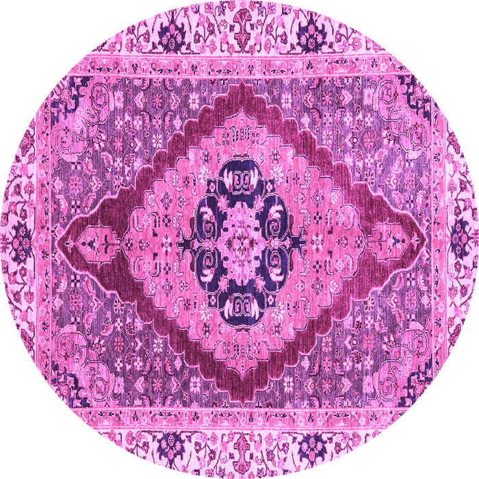 Round Machine Washable Abstract Purple Modern Area Rugs, wshabs3361pur