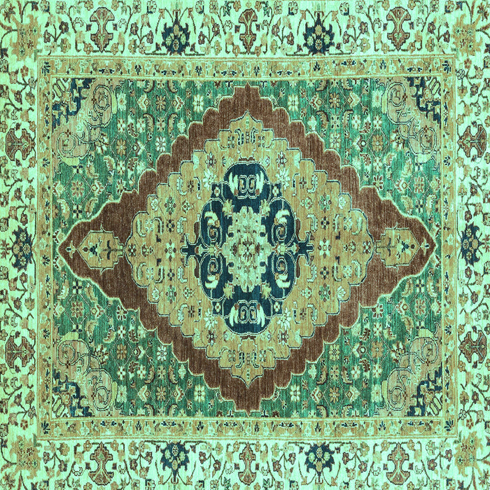 Square Abstract Turquoise Modern Rug, abs3361turq