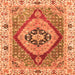 Square Machine Washable Abstract Orange Modern Area Rugs, wshabs3361org