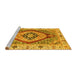 Sideview of Machine Washable Abstract Yellow Modern Rug, wshabs3361yw