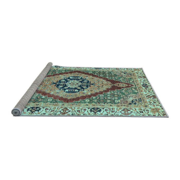 Sideview of Machine Washable Abstract Light Blue Modern Rug, wshabs3361lblu