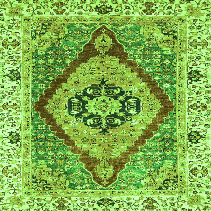 Square Abstract Green Modern Rug, abs3361grn