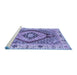 Sideview of Machine Washable Abstract Blue Modern Rug, wshabs3361blu