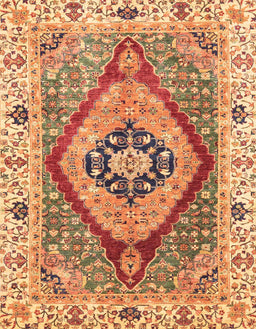 Machine Washable Abstract Yellow Orange Rug, wshabs3361