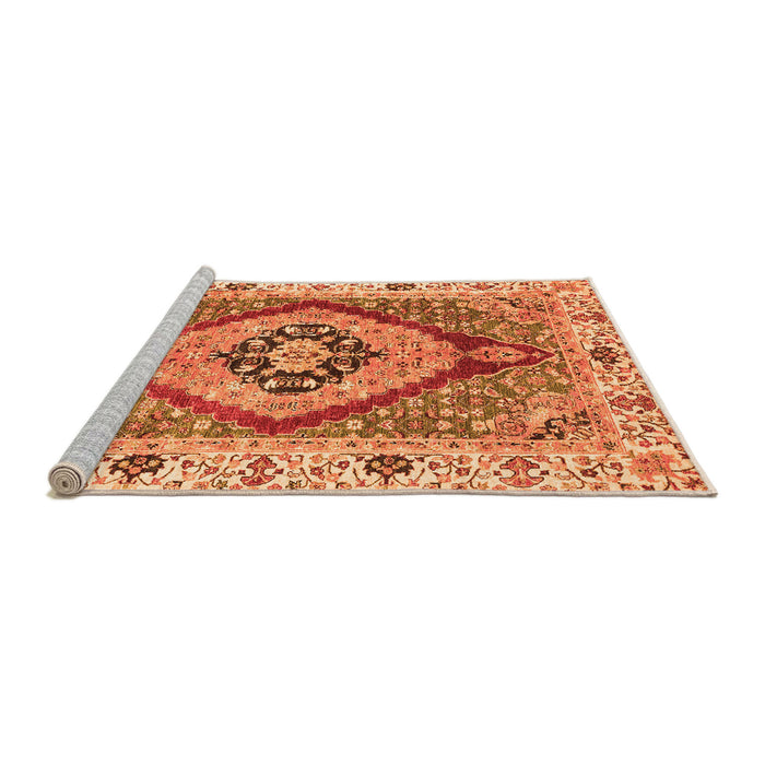 Sideview of Machine Washable Abstract Orange Modern Area Rugs, wshabs3361org