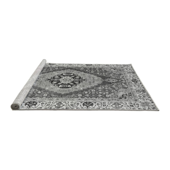 Sideview of Machine Washable Abstract Gray Modern Rug, wshabs3361gry