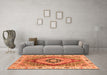 Machine Washable Abstract Orange Modern Area Rugs in a Living Room, wshabs3361org