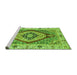 Sideview of Machine Washable Abstract Green Modern Area Rugs, wshabs3361grn