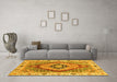 Machine Washable Abstract Yellow Modern Rug in a Living Room, wshabs3361yw