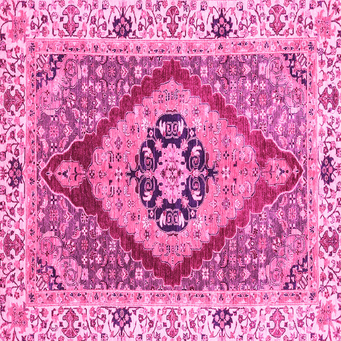 Square Machine Washable Abstract Pink Modern Rug, wshabs3361pnk