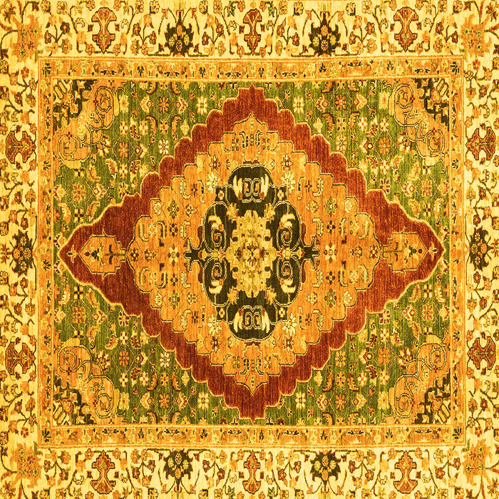 Square Abstract Yellow Modern Rug, abs3361yw