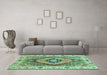 Machine Washable Abstract Turquoise Modern Area Rugs in a Living Room,, wshabs3361turq