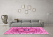 Machine Washable Abstract Pink Modern Rug in a Living Room, wshabs3361pnk