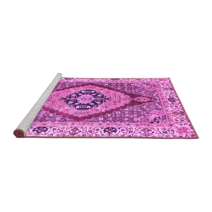 Sideview of Machine Washable Abstract Purple Modern Area Rugs, wshabs3361pur
