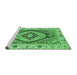 Sideview of Machine Washable Abstract Emerald Green Modern Area Rugs, wshabs3361emgrn