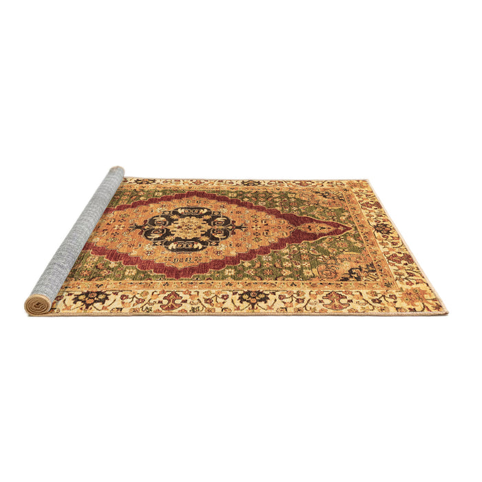 Sideview of Machine Washable Abstract Brown Modern Rug, wshabs3361brn