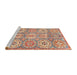 Sideview of Machine Washable Abstract Brown Sugar Brown Rug, wshabs3362