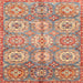 Square Machine Washable Abstract Brown Sugar Brown Rug, wshabs3362