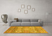 Machine Washable Abstract Yellow Modern Rug in a Living Room, wshabs3362yw