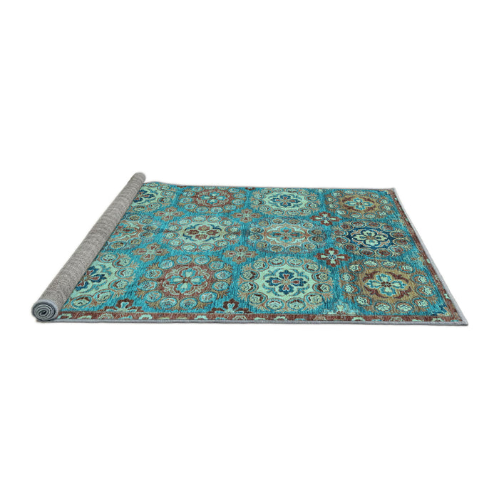 Sideview of Machine Washable Abstract Light Blue Modern Rug, wshabs3362lblu