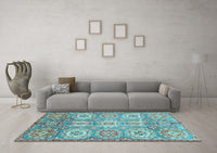 Machine Washable Abstract Light Blue Modern Rug, wshabs3362lblu