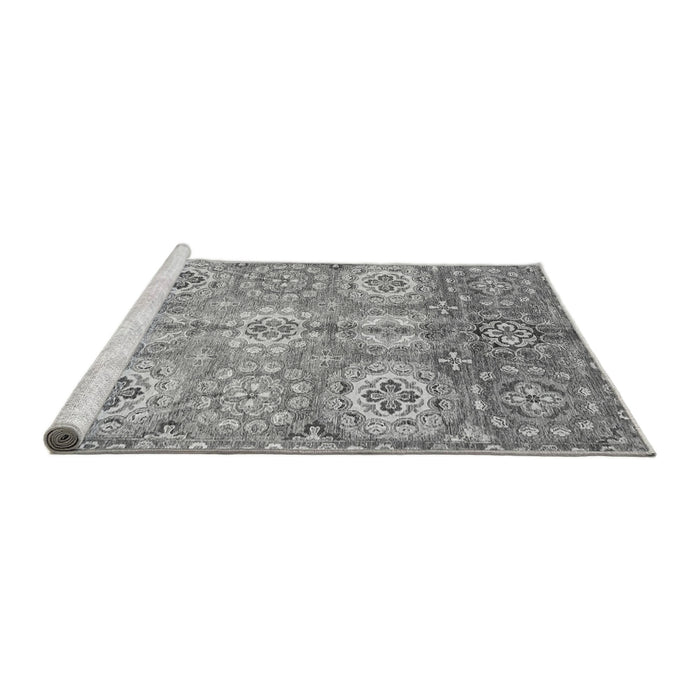 Sideview of Machine Washable Abstract Gray Modern Rug, wshabs3362gry
