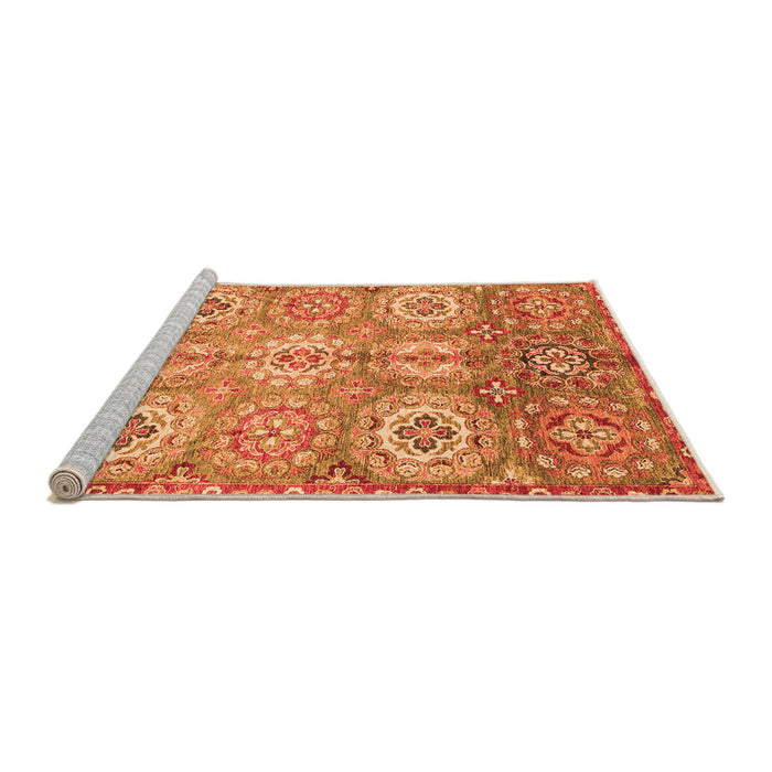 Sideview of Machine Washable Abstract Orange Modern Area Rugs, wshabs3362org