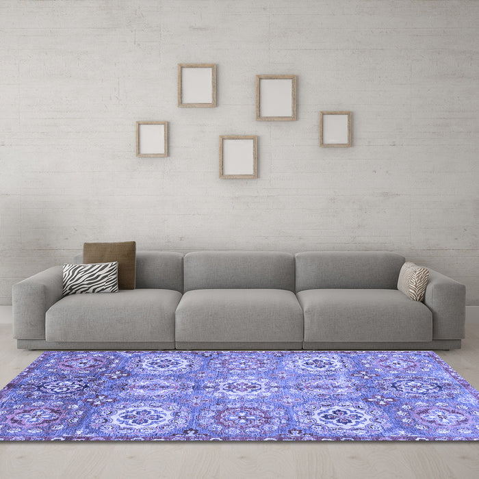 Machine Washable Abstract Blue Modern Rug in a Living Room, wshabs3362blu