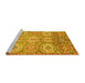 Sideview of Machine Washable Abstract Yellow Modern Rug, wshabs3362yw