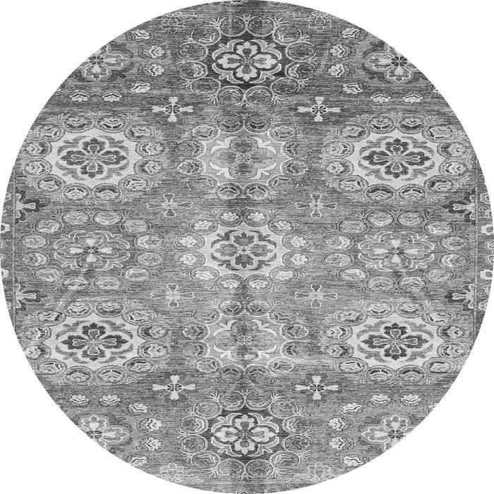 Round Machine Washable Abstract Gray Modern Rug, wshabs3362gry