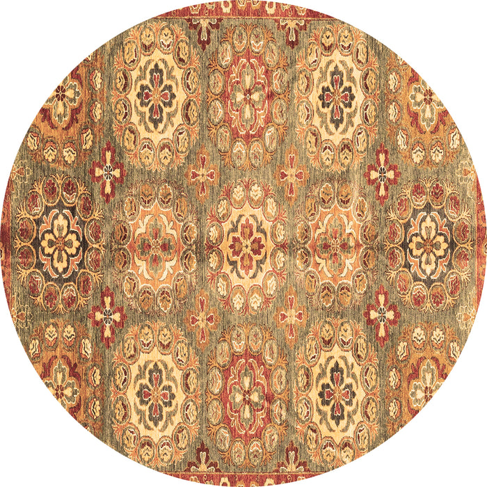 Round Abstract Brown Modern Rug, abs3362brn