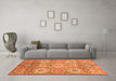 Machine Washable Abstract Orange Modern Area Rugs in a Living Room, wshabs3362org