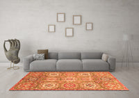 Machine Washable Abstract Orange Modern Rug, wshabs3362org