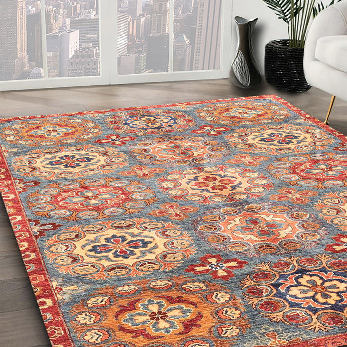Machine Washable Abstract Brown Sugar Brown Rug in a Family Room, wshabs3362