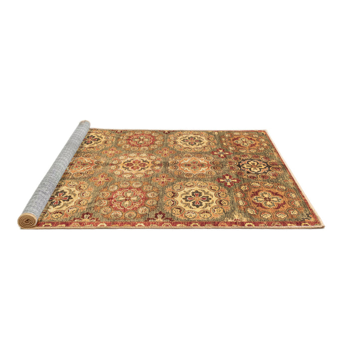 Sideview of Machine Washable Abstract Brown Modern Rug, wshabs3362brn