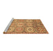 Sideview of Machine Washable Abstract Brown Modern Rug, wshabs3362brn