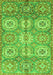 Machine Washable Abstract Green Modern Area Rugs, wshabs3362grn