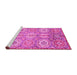 Sideview of Machine Washable Abstract Pink Modern Rug, wshabs3362pnk