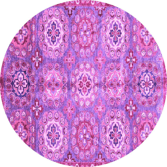 Round Abstract Purple Modern Rug, abs3362pur