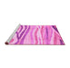 Sideview of Machine Washable Abstract Pink Modern Rug, wshabs3363pnk