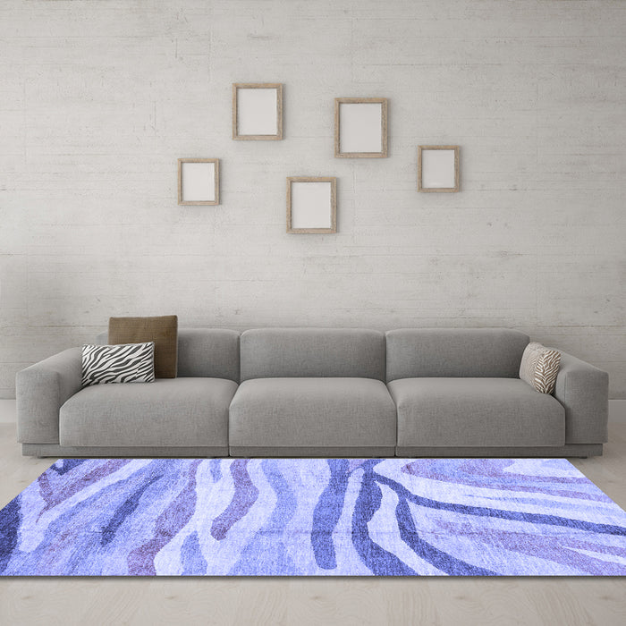 Machine Washable Abstract Blue Modern Rug in a Living Room, wshabs3363blu