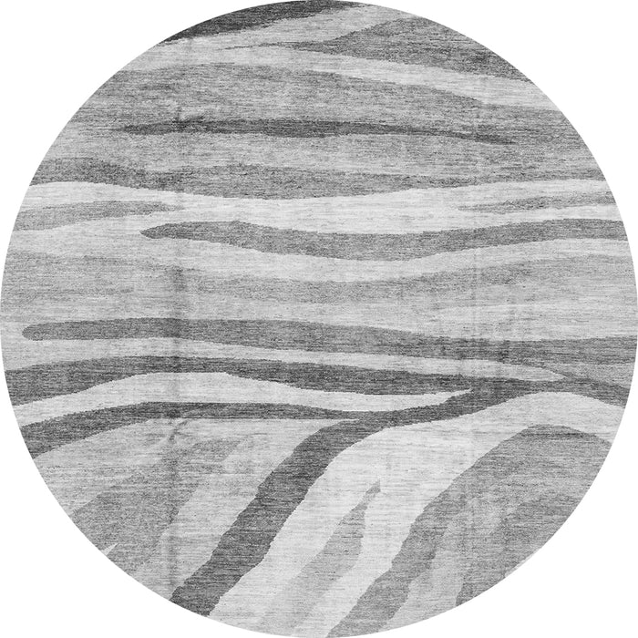 Round Abstract Gray Modern Rug, abs3363gry