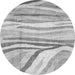 Round Abstract Gray Modern Rug, abs3363gry