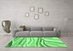 Machine Washable Abstract Emerald Green Modern Area Rugs in a Living Room,, wshabs3363emgrn