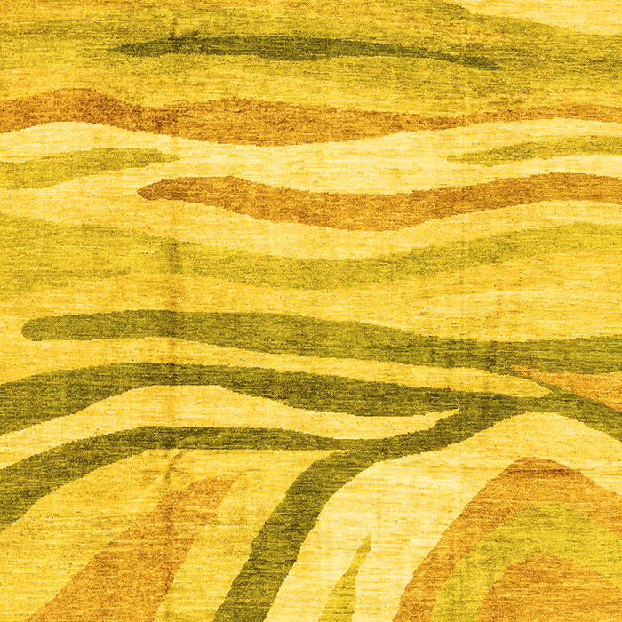 Machine Washable Abstract Yellow Modern Rug, wshabs3363yw
