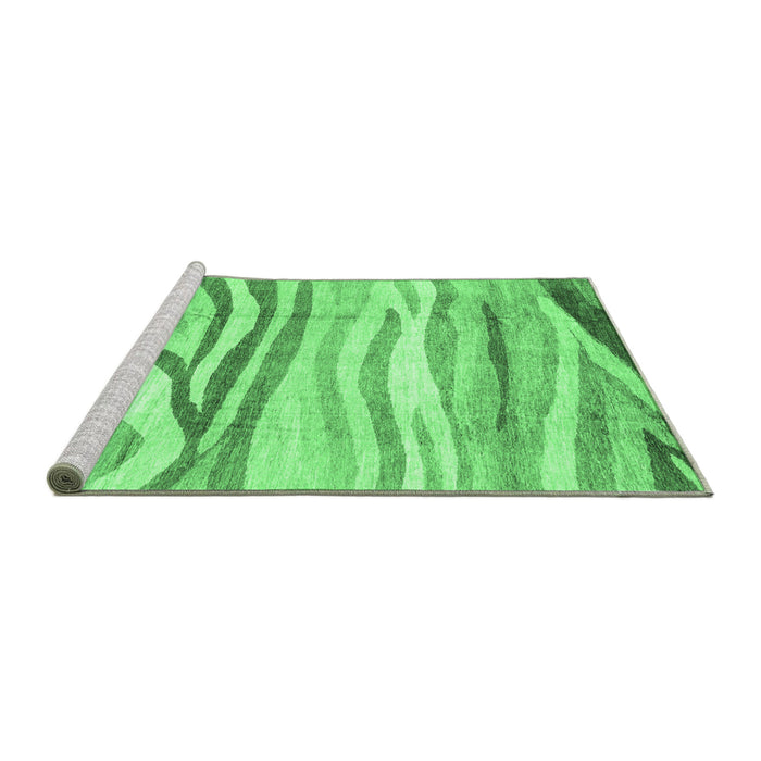 Sideview of Machine Washable Abstract Emerald Green Modern Area Rugs, wshabs3363emgrn