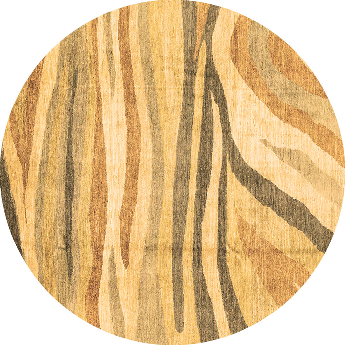 Round Machine Washable Abstract Brown Modern Rug, wshabs3363brn