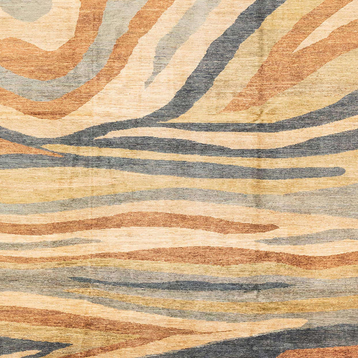 Square Abstract Yellow Modern Rug, abs3363