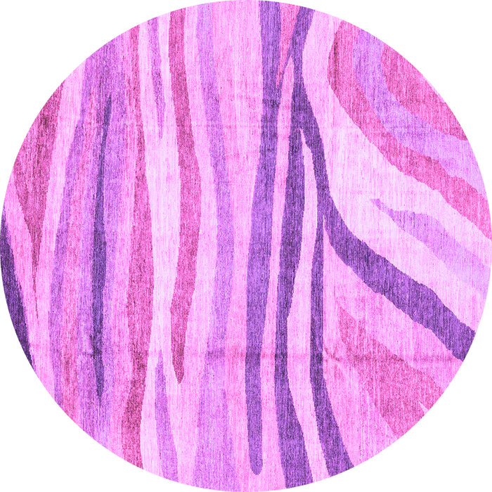 Round Machine Washable Abstract Purple Modern Area Rugs, wshabs3363pur